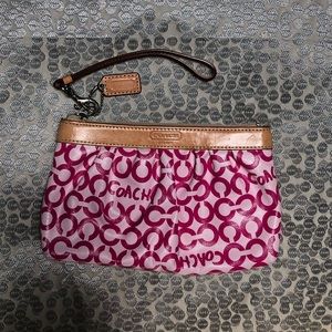 Pink Coach Wristlet
